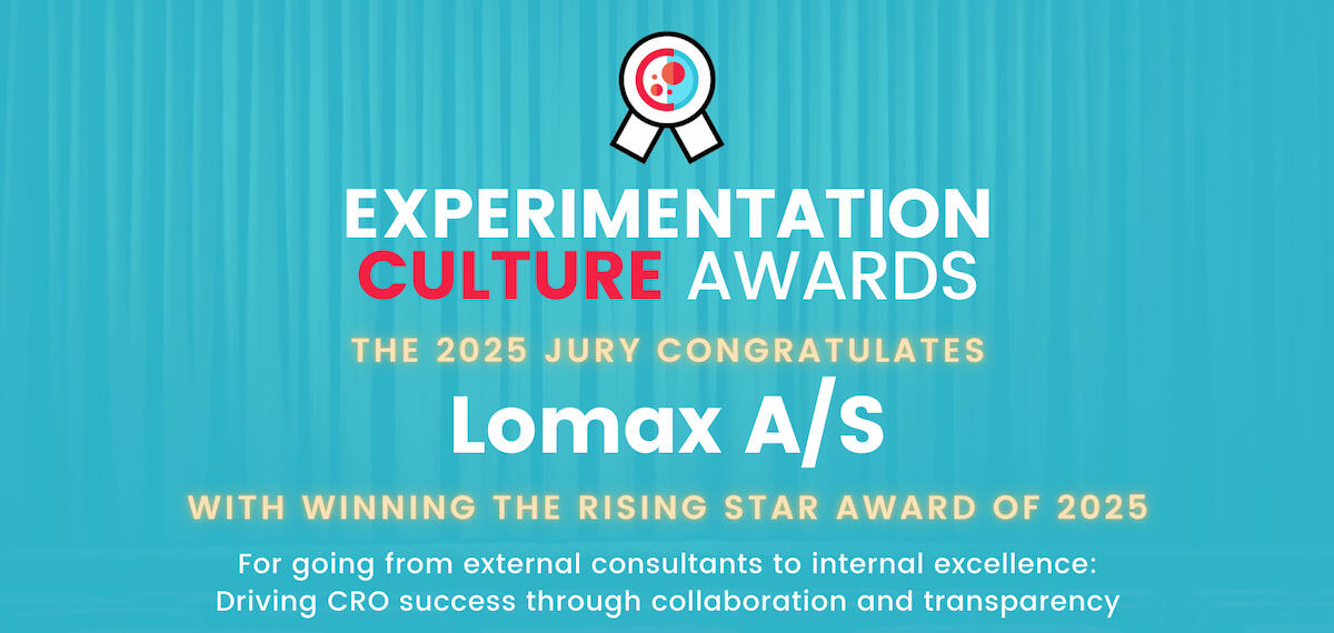 Lomax A/S Experimentation Culture Awards 2025 winner