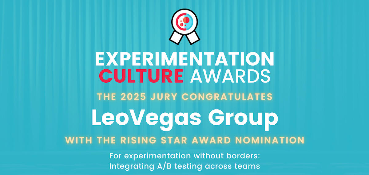 LeoVegas Group Experimentation Culture Awards 2025 nomination