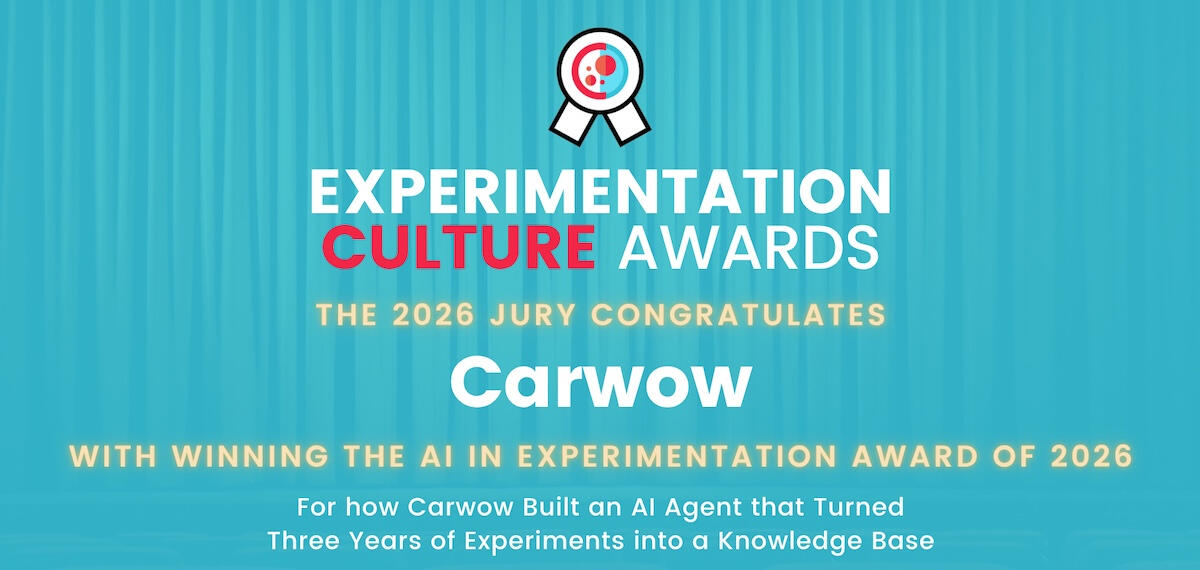 Carwow Experimentation Culture Awards 2026 winner
