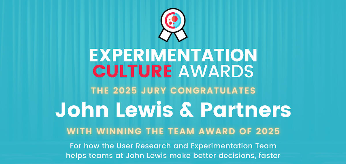 John Lewis & Partners Experimentation Culture Awards 2025 winner