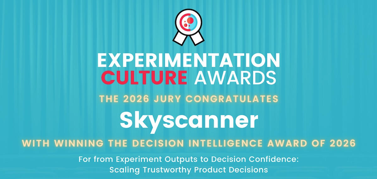 Skyscanner Experimentation Culture Awards 2026 winner