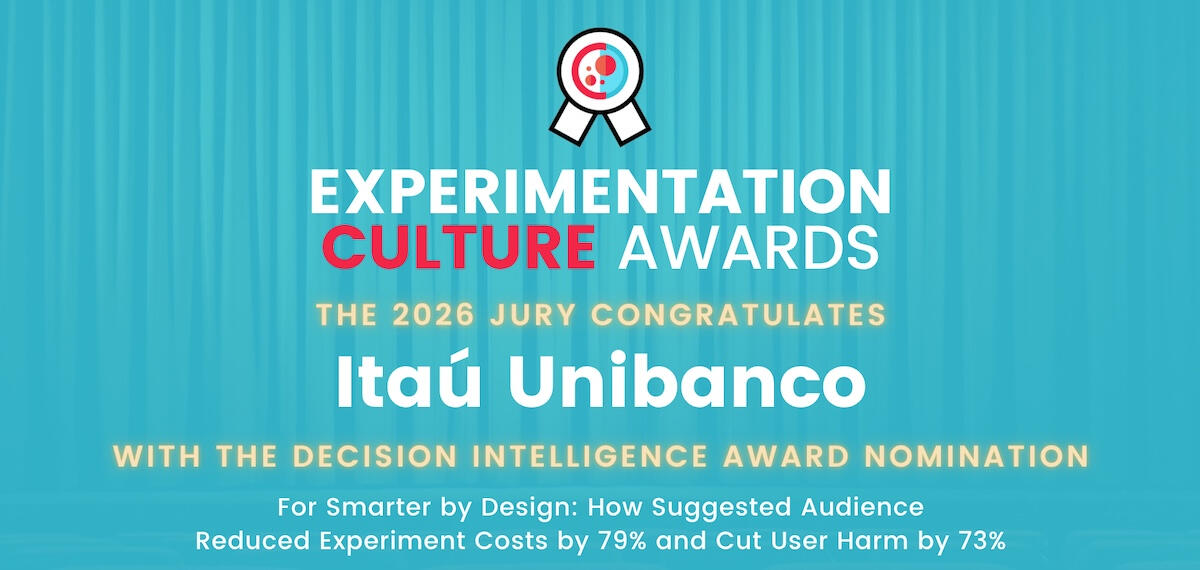 Itaú Unibanco Experimentation Culture Awards 2026 nomination