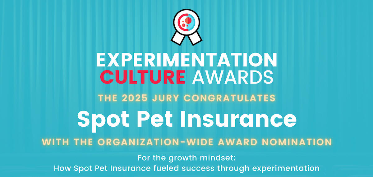 Spot Pet Insurance Experimentation Culture Awards 2025 nomination