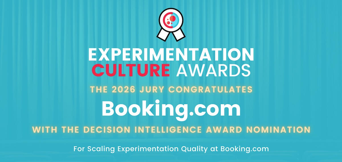 Booking.com Experimentation Culture Awards 2026 nominee