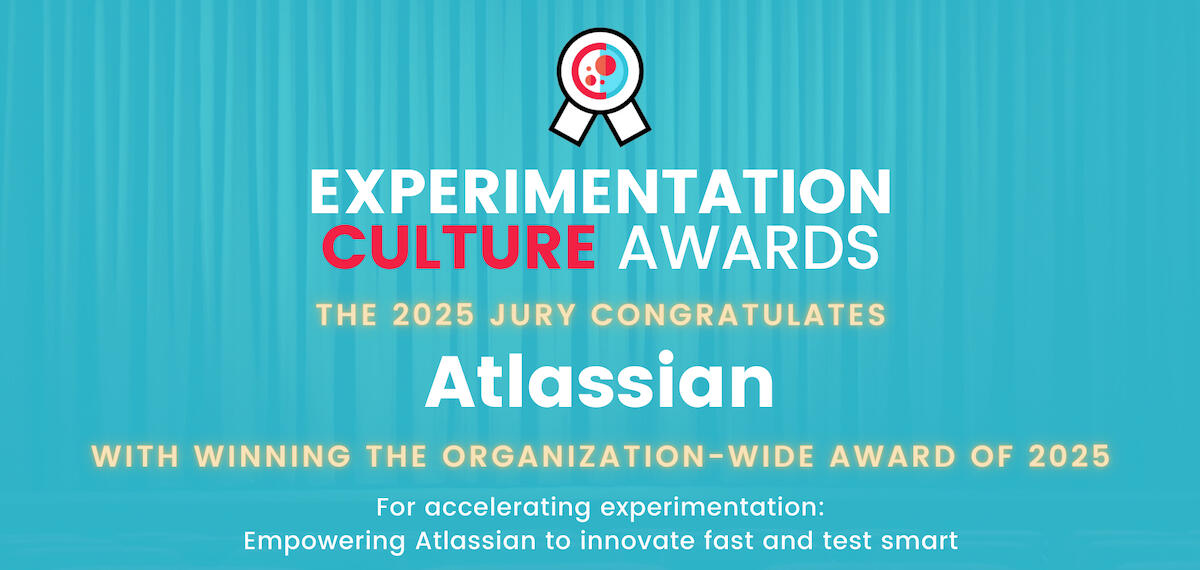 Atlassian Experimentation Culture Awards 2025 winnner