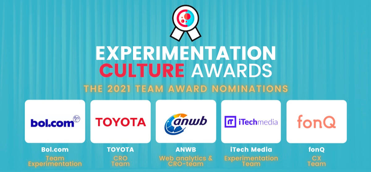 Experimentation Culture Awards 2021 Team award nominations