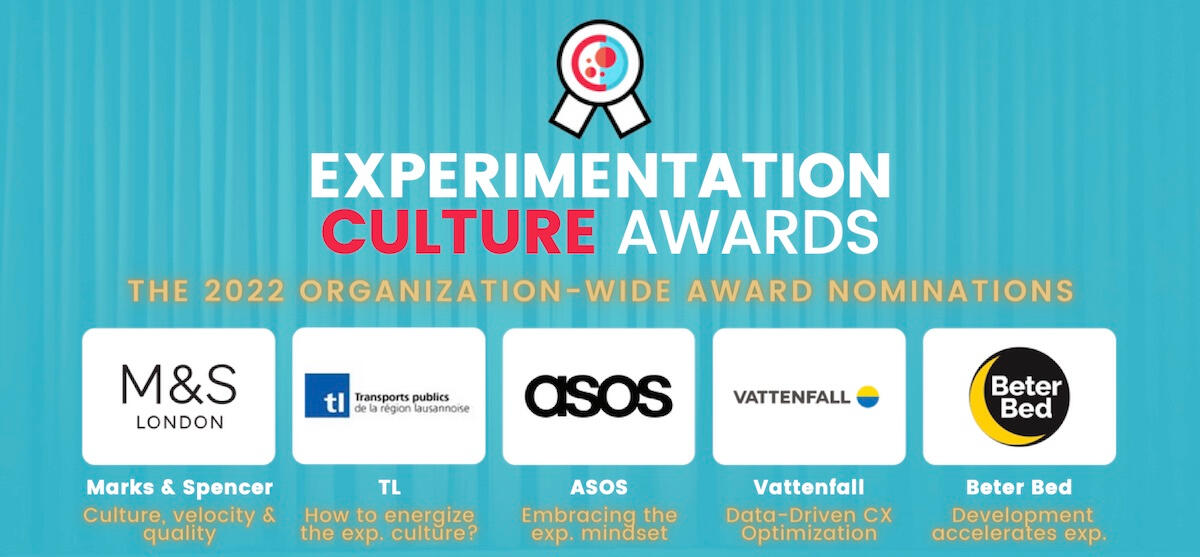 Experimentation Culture Awards 2022 Organization-wide award nominations