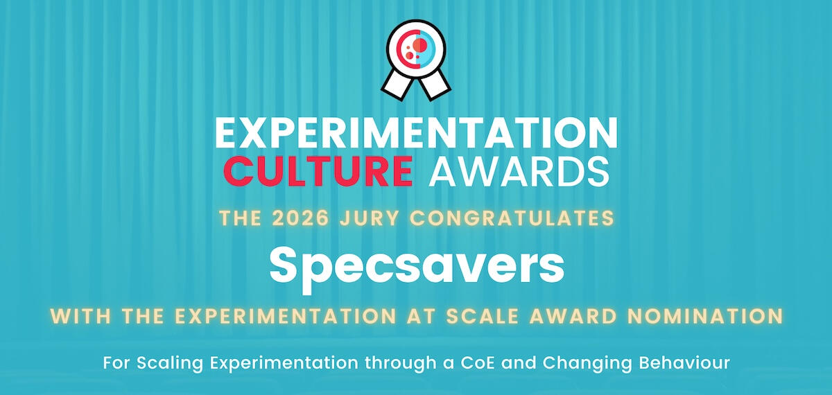 Specsavers Experimentation Culture Awards 2026 nomination